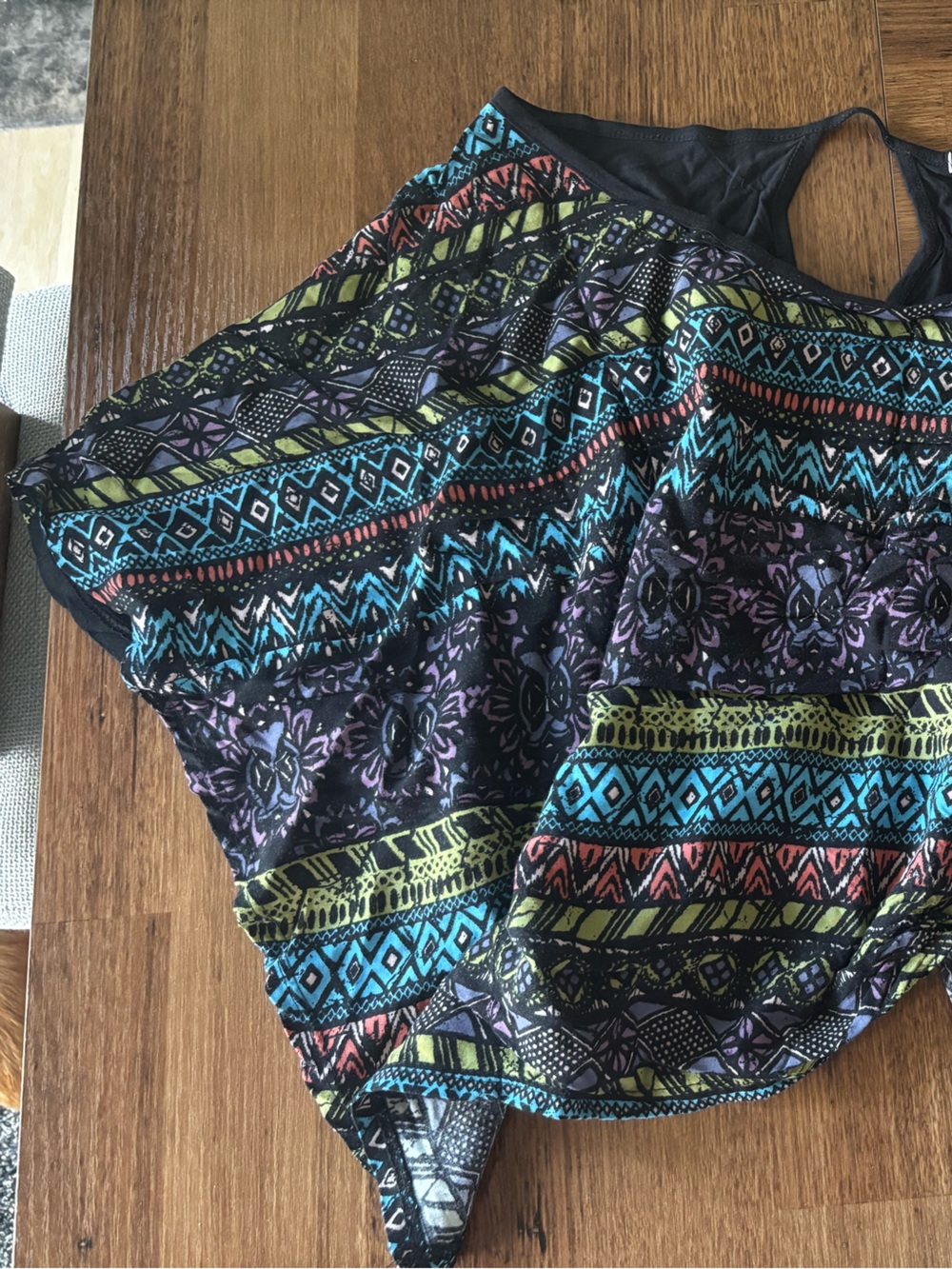 julie's closet Black Tank with Multicolor print top
